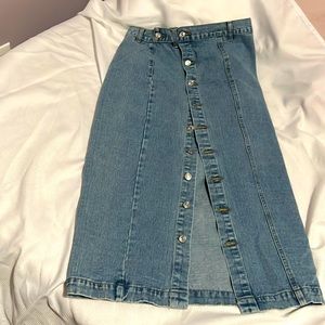 Shein long buttons down Jean skirt